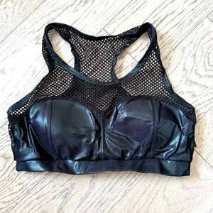 Black metallic sports bra